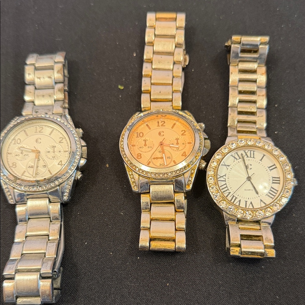 Silver Watch with Crystal Accents